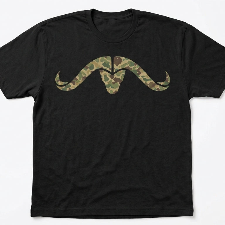 Camo Cape Buff Logo T Shirt